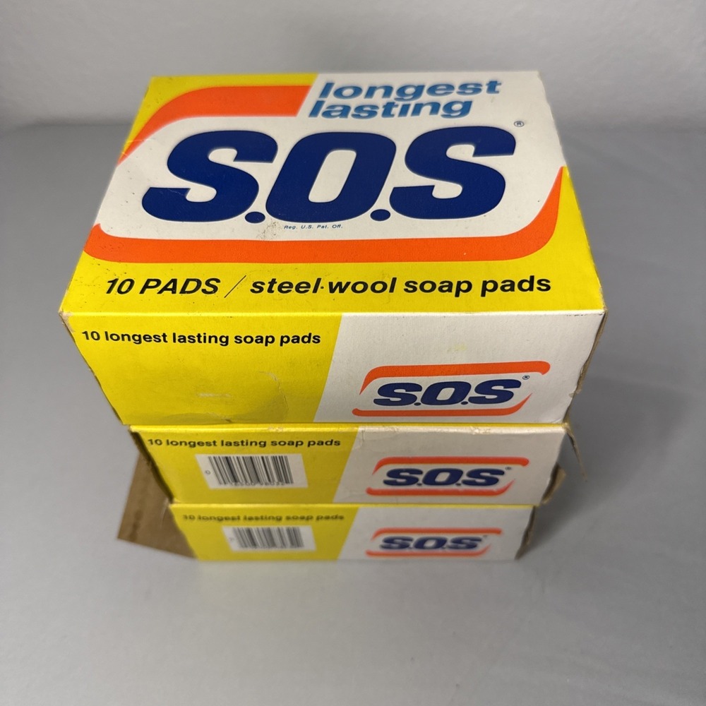 Vintage 1970s SOS Lot Of 29 Steel Wool Soap Pads Open Box NOS Prop